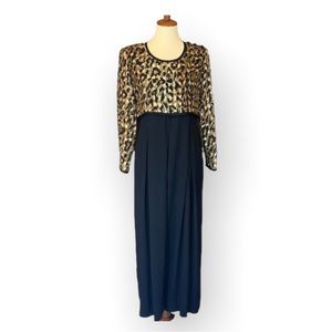Vintage 80's Jeffrey & Dara Animal Print Wide Leg Jumpsuit